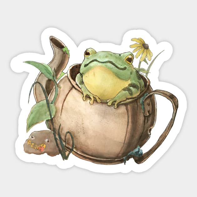 Froggy in a Teapot - George Washington - Over The Garden Wall Frog Sticker by sheehanstudios